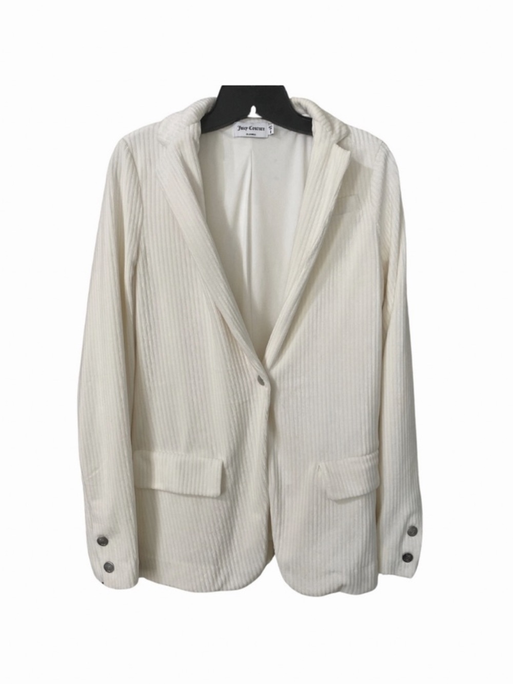 Juicy Couture size medium cream blazer super soft velour like fabric